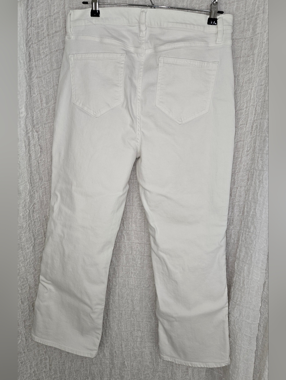 Lands End White Button-Front Straight Jeans - Picture 2 of 4